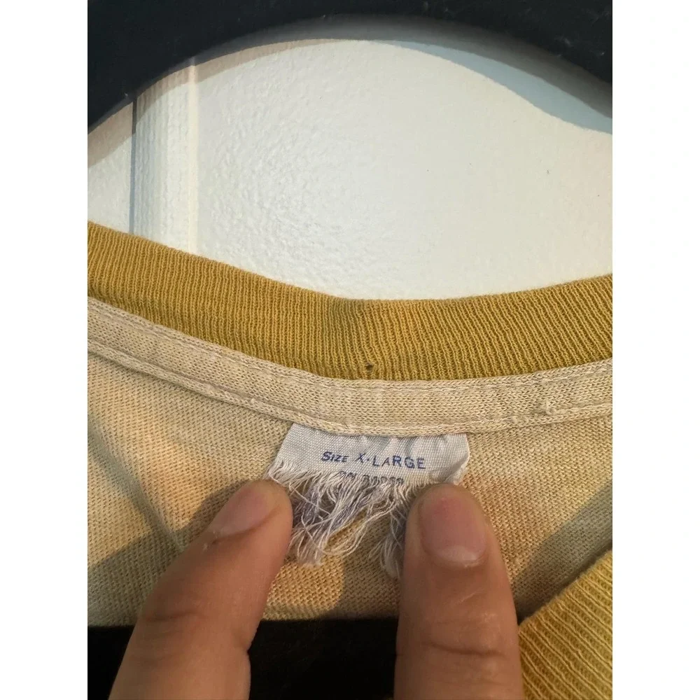 Vintage Chicago Cubs Shirt Mens Medium Beige MLB Baseball Ringer Graphic 70s - Picture 2 of 9